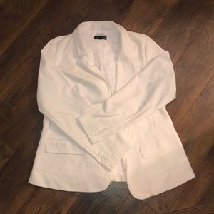 LANE BRYANT white stretch blazer